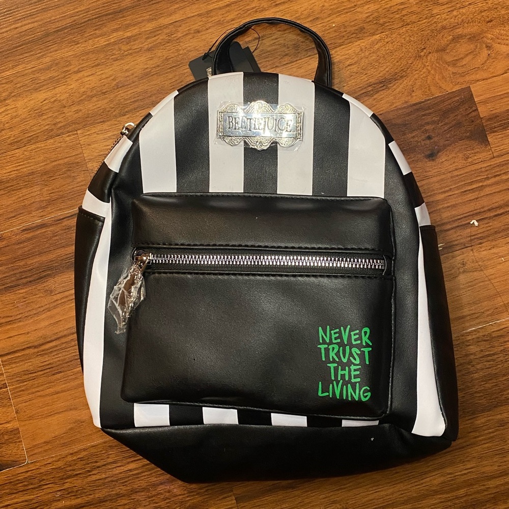 Beetle juice stripped mini backpack